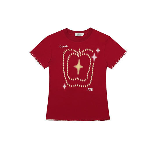 American Retro Hot Girl Personality Design Short Sleeve