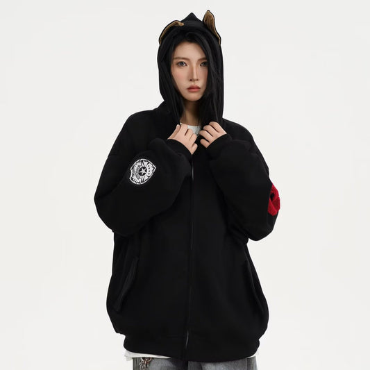 American Style Heavy Hooded Sweatshirt Men's Top Jacket