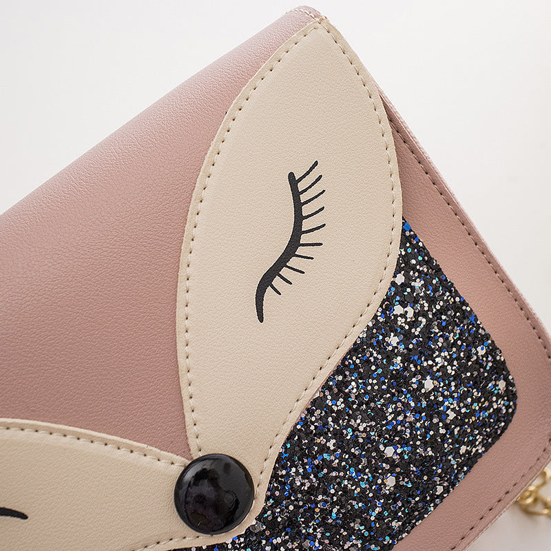 Fashion Contrast Sequins Small Square Bag Lady