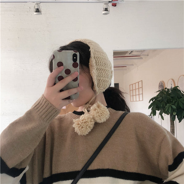 Autumn And Winter Cute Earflaps Warm With Velvet Earmuffs
