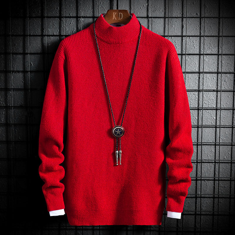 Winter Thickening Casual Long-sleeved Youth Loose Winter Half Turtleneck Sweater