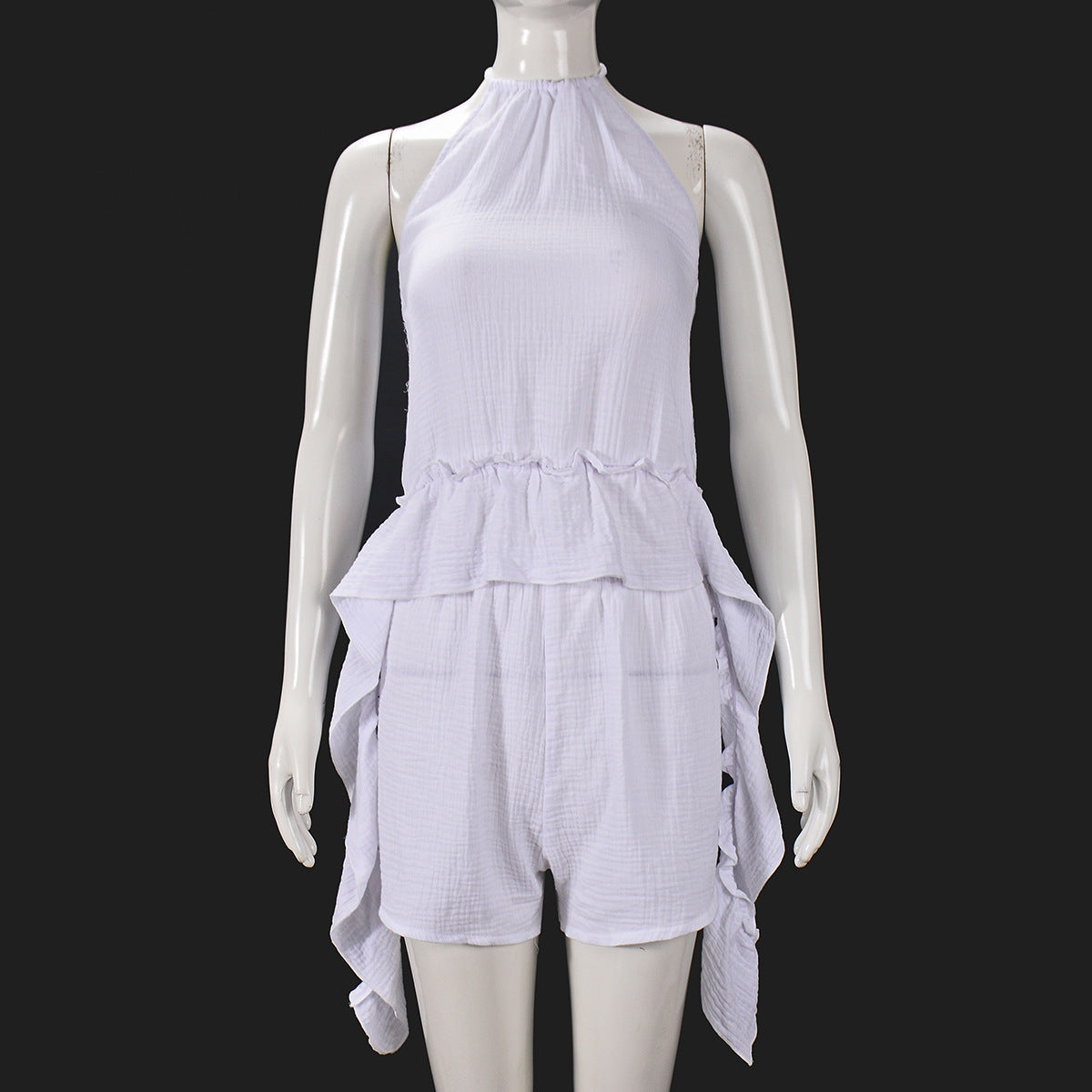 SpringSummer Sexy Slim It Backless Fringe Shorts Set