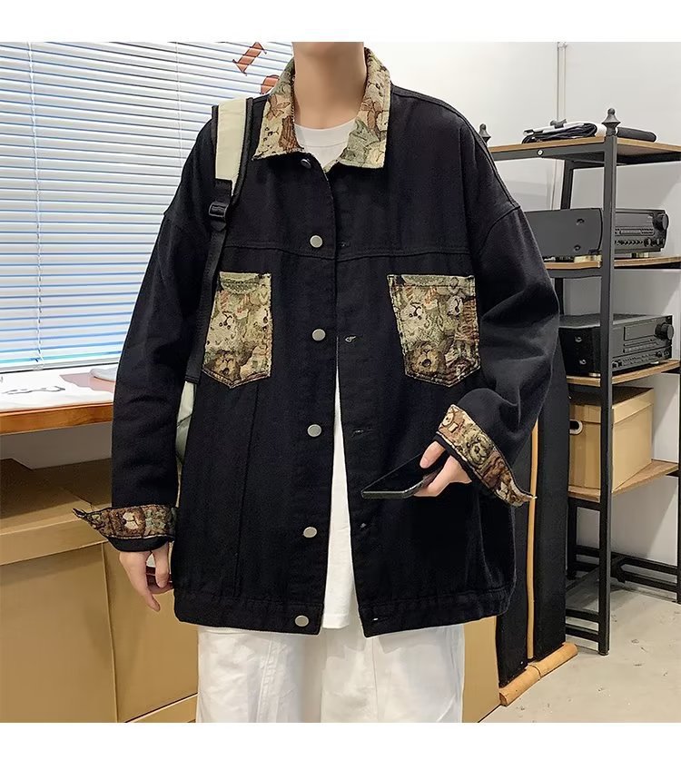 Assorted Colors Retro Denim Jacket Design Blouse
