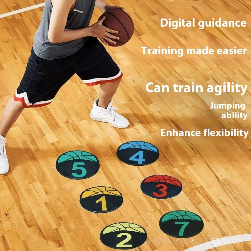 Digital Sign Plate Football Training Mark Plate Flat Sign Plate Letter Round Mouth Sign Plate Round Landmark Pad