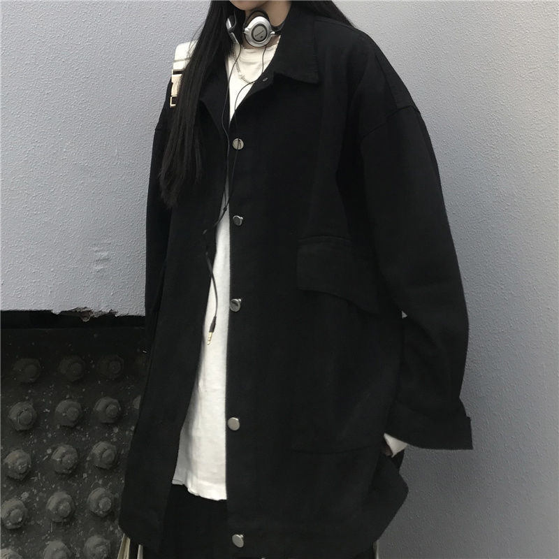 Women's Versatile Solid Color Long Sleeve Coat