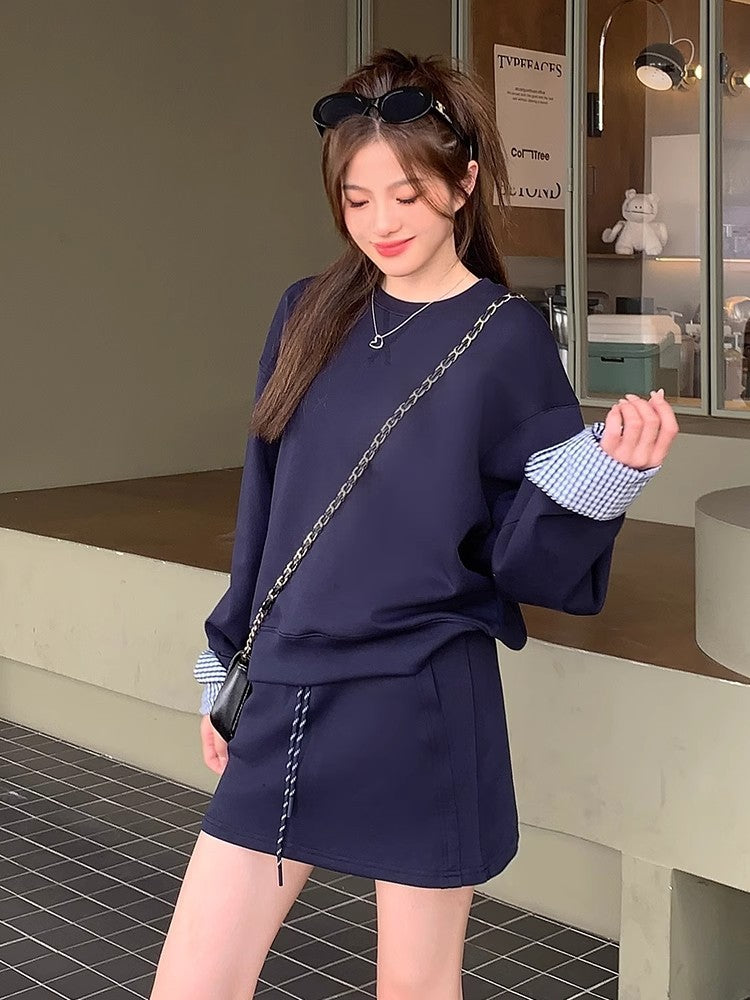 Petite Korean-style Outfit With A High-end Lazy Sweatsuit