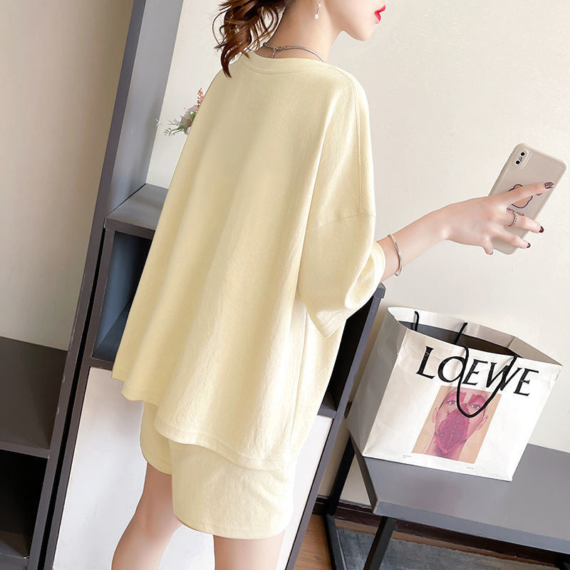 Loose And Slimming Sport Shorts Two-piece Set