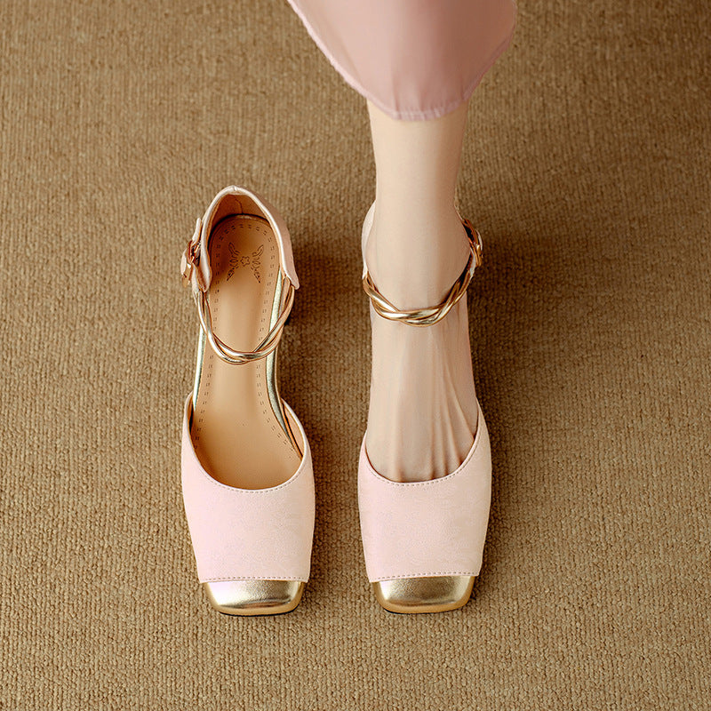New Chinese-style Closed-toe Hollow-out Sandals For Women