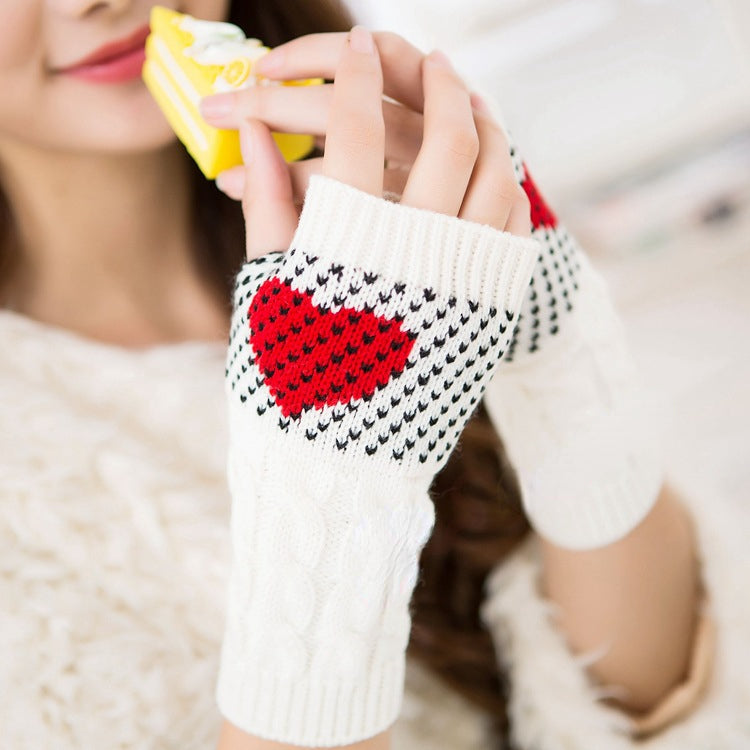 Typing Female Heart Peach Heart Christmas Gloves