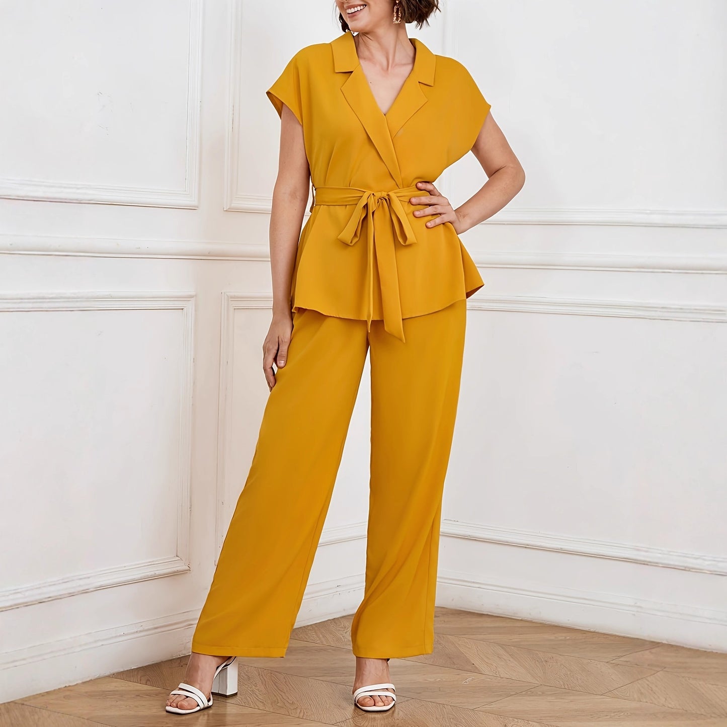 Women's Fashionable Elegant And Graceful Solid-Color Blazer Suit With Batwing Sleeves