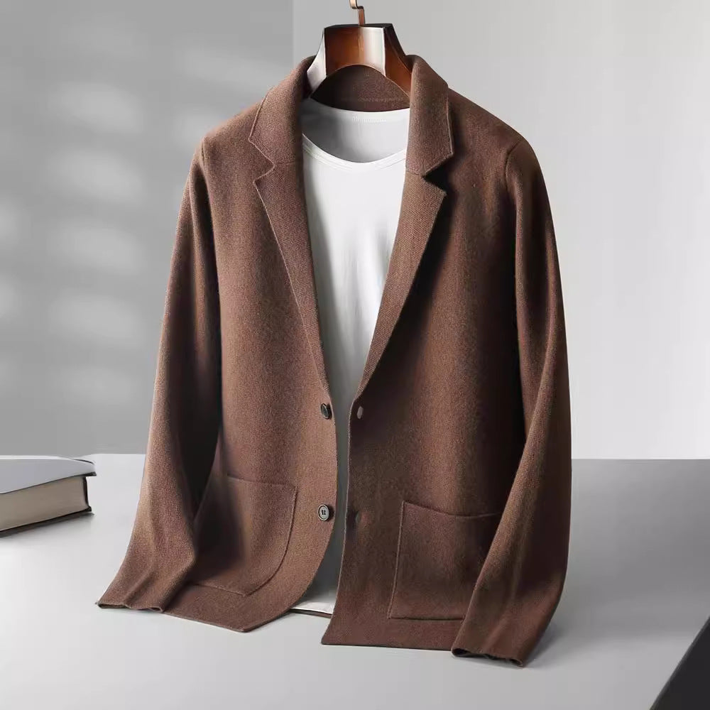 Efterår Vinter Herre Cardigan Kashmir Sweater Business Casual Plys Strikket Tyk Sweater