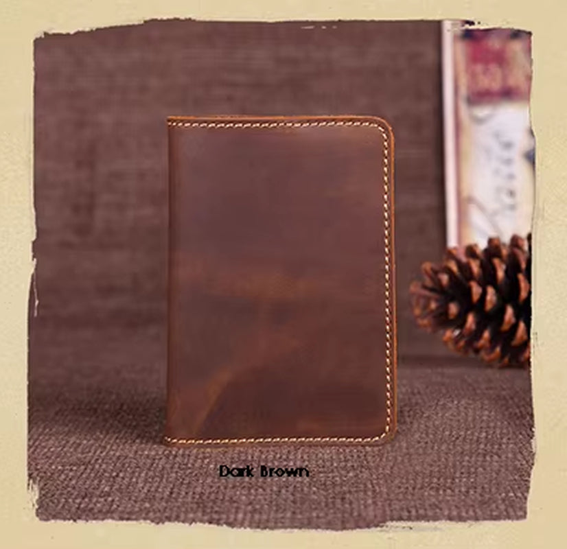 Unisex Genuine Leather Passport Wallet Women Vintage Cow Leather Passport Cover Wallet Men Credit Card Holder Travel Wallet