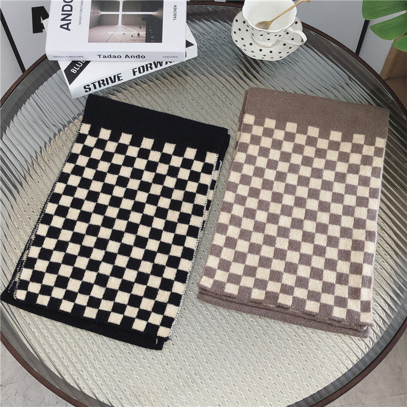 Fashion Women's Houndstooth Knitted Wool Scarf