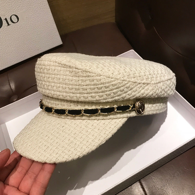 Spring And Autumn Retro Fashion Peaked Cap Octagonal Beret