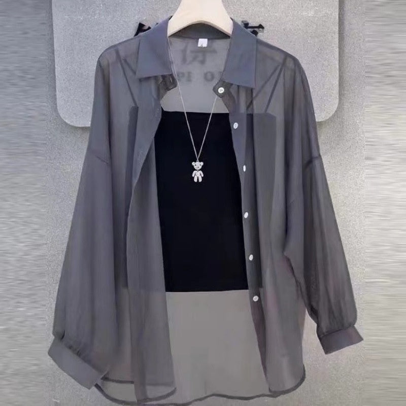 Loose All-match Fashionable Mid-length Shirt Thin Sun Protection Clothing For Women