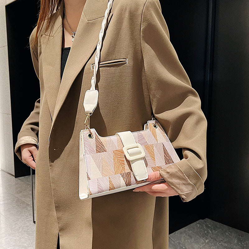 New Popular Contrast Color PU Bag Female Summer Casual