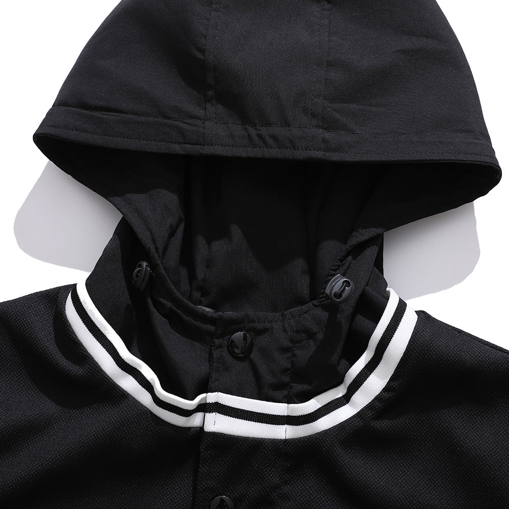 Loose Casual Spring And Autumn Embroidered Letter Splicing Fake Two-piece Hoodie