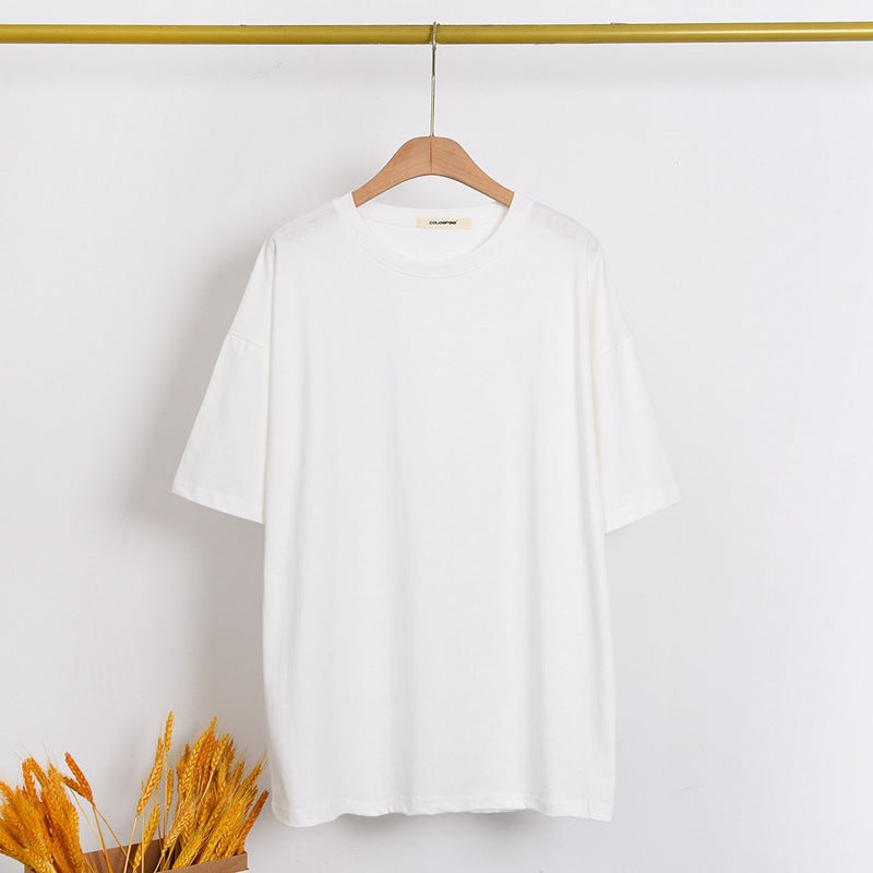 Modal Thin Ladies Loose Solid Color Casual Top