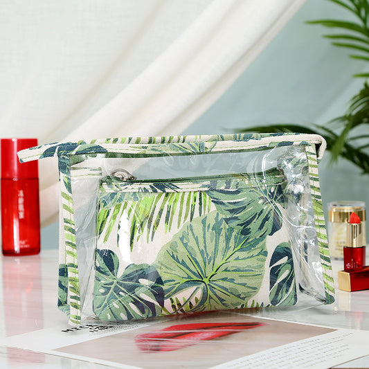 Travel Ladies Canvas Storage Bag With Large Capacity Pure Cotton Creative Printing Cosmetic