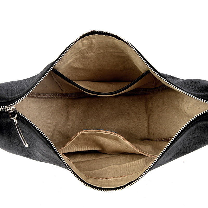 Niche Large Capacity Underarm Leather Shoulder Messenger Bag