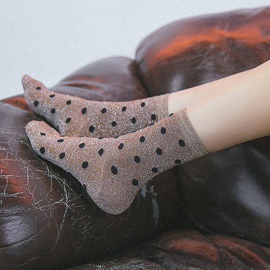 Japanese Women's Polka Dot Filigree Socks