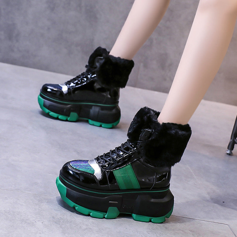 Thick-soled And Velvet Thickened Warmth Student Cotton Shoes