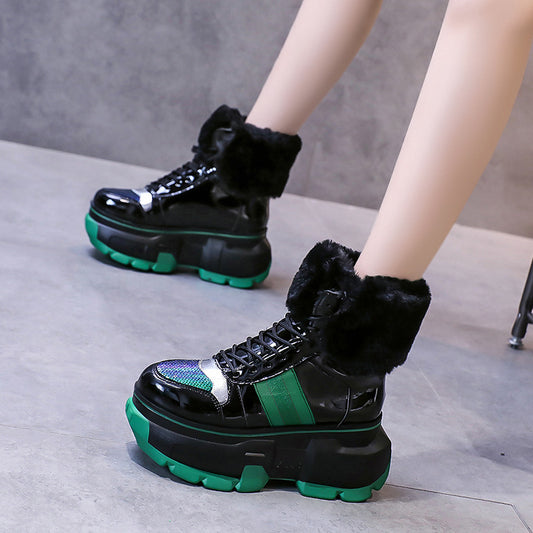 Thick-soled And Velvet Thickened Warmth Student Cotton Shoes