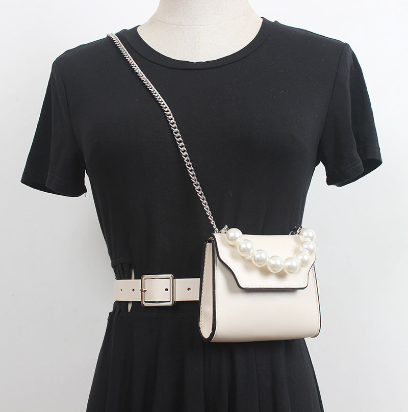 Handmade Pearl Mini Chain Diagonal Bag