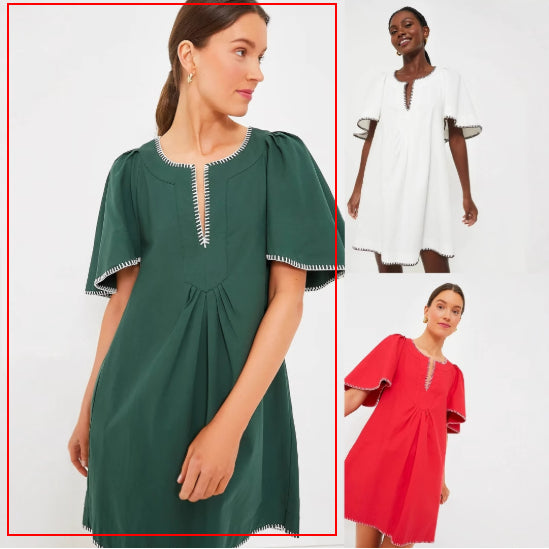 V-neck Solid-color Pleated Short-sleeve Lace Casual Summer Dress