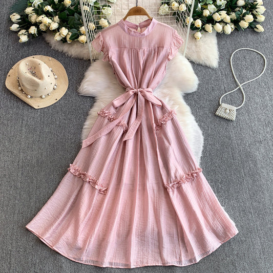 Sweet Flutter Sleeve Dress For Women