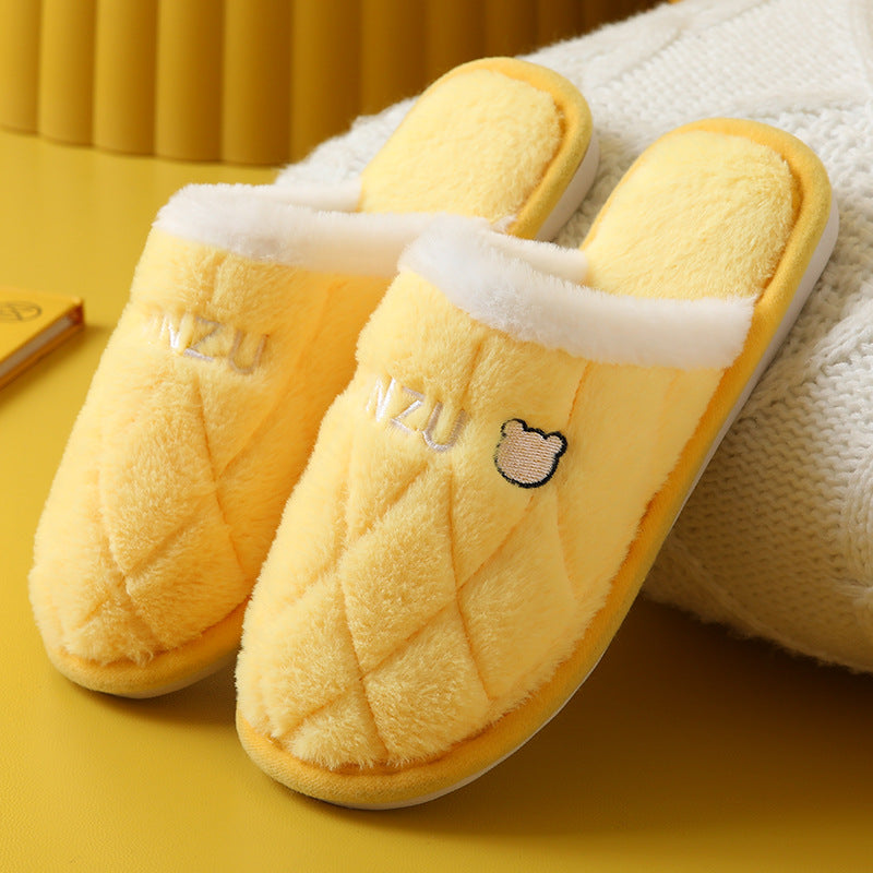 Couples' Cotton Slippers For Women's Indoor Household Use In Autumn And Winter
