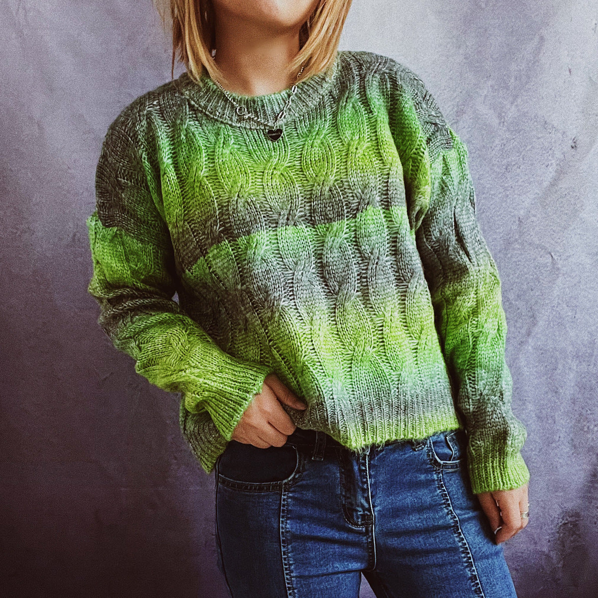 New Lightweight Rainbow Short Knitted Sweater For Women