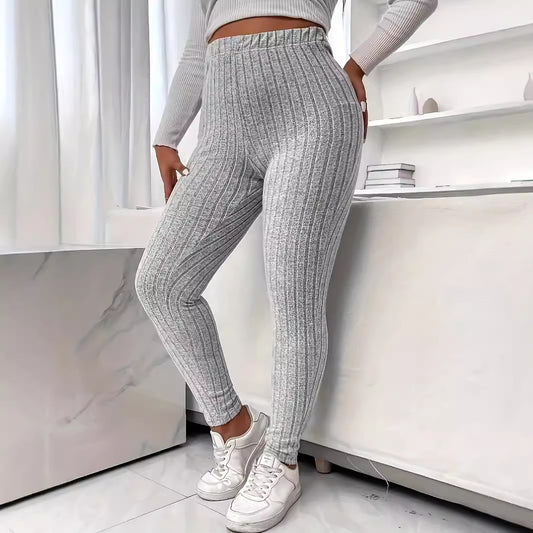 Knit Casual High Waist Women's Leggings