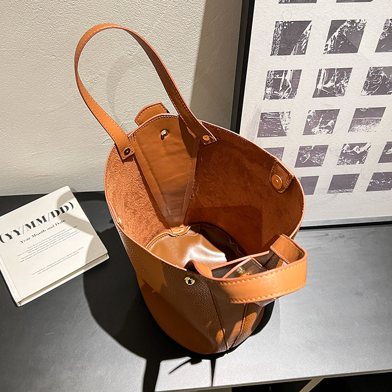 Women's Fashion Casual Large Capacity Handheld Bucket Bag