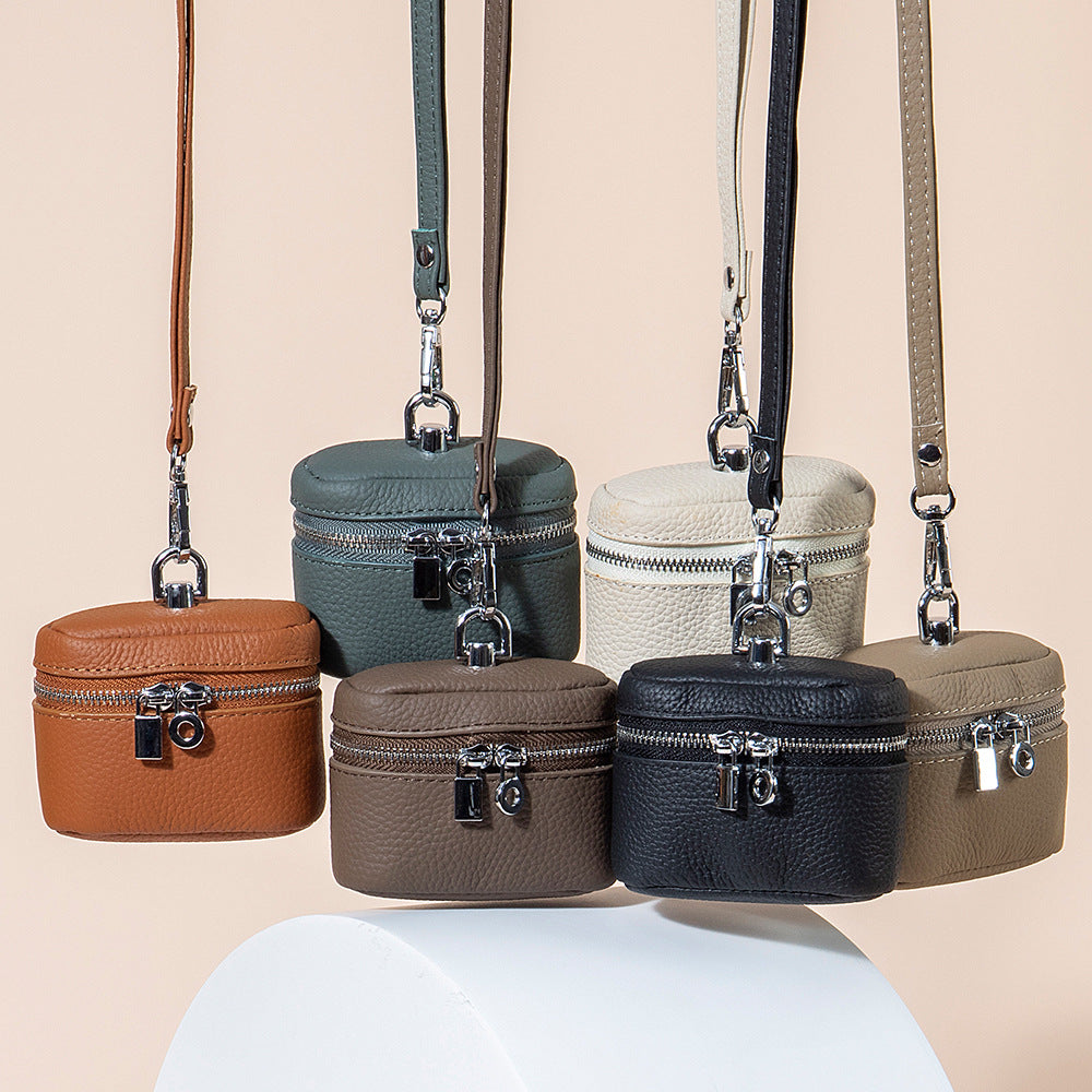 Leather Small Neck-hanging Coin Purse Simple And Portable