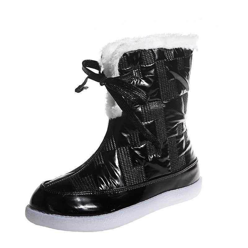 Women's Mid-boots Warm And Velvet Cotton