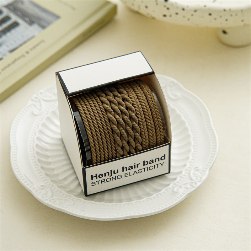 Summer Highly Elastic Rubber Band Women's Hair Rope Headdress Simple Woven Headband Durable
