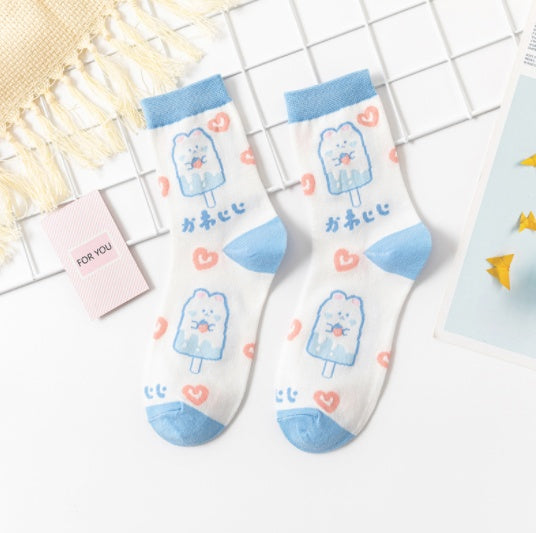 Gummy Bear Series Cotton Socks Women's Preppy Style
