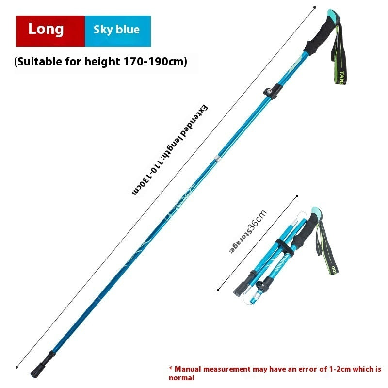 Legering Sammenfoldelig og Bærbar Teleskopisk Vandrestok/Alpenstock