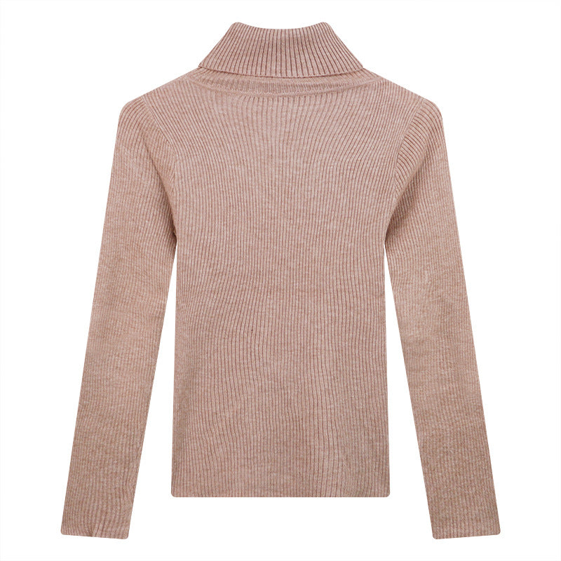 Thickening Inner Wear Skinny Versatile Long Sleeve Thermal Turtleneck Sweater For Women