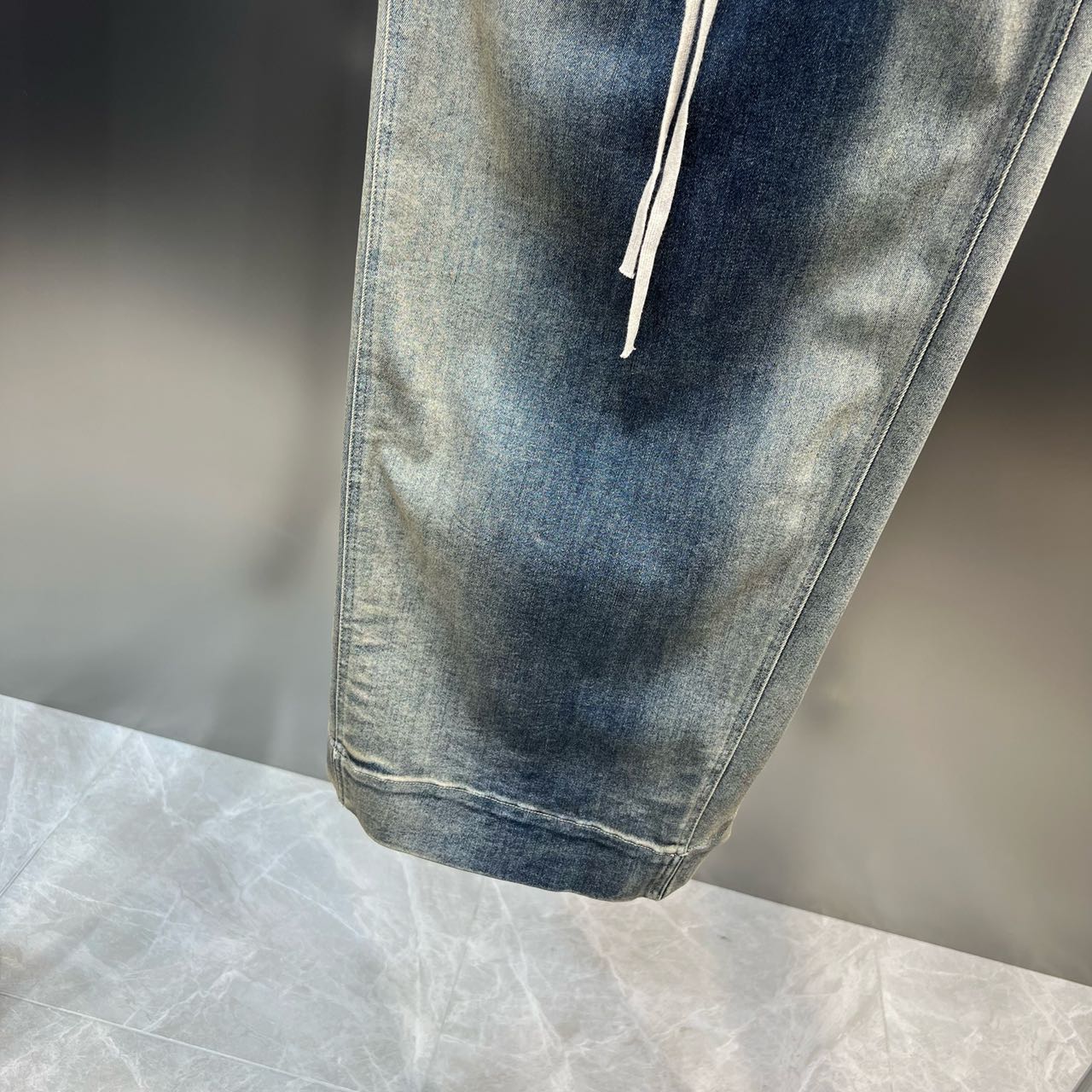 Elasticated Waistband Turned Into An Old Washed Denim Skirt