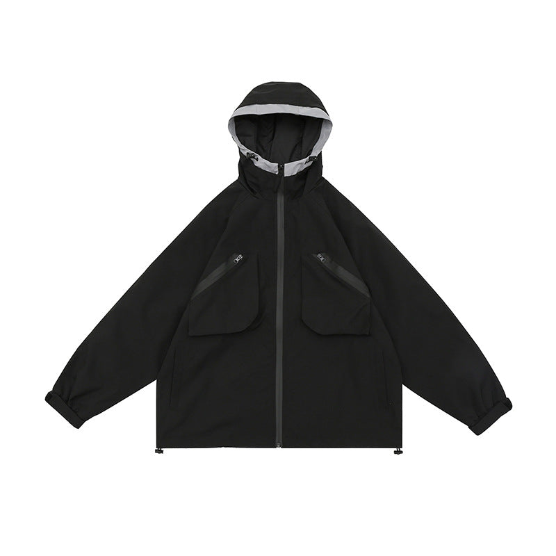 Men's Fashion Retro Contrast Color Outdoor Shell Jacket