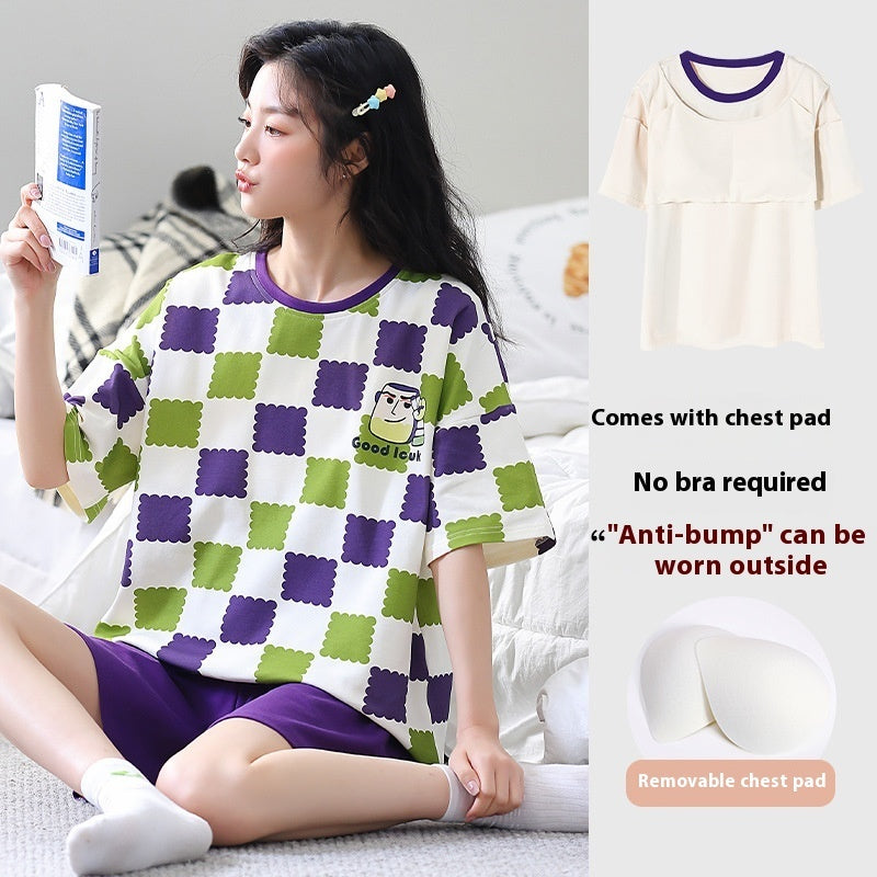 Casual Loose Home Wear Korean Style Sweet Two-piece Suit