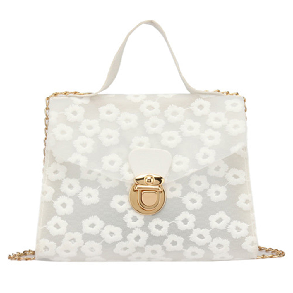 Embroidered Portable Daisy Small Square Bag