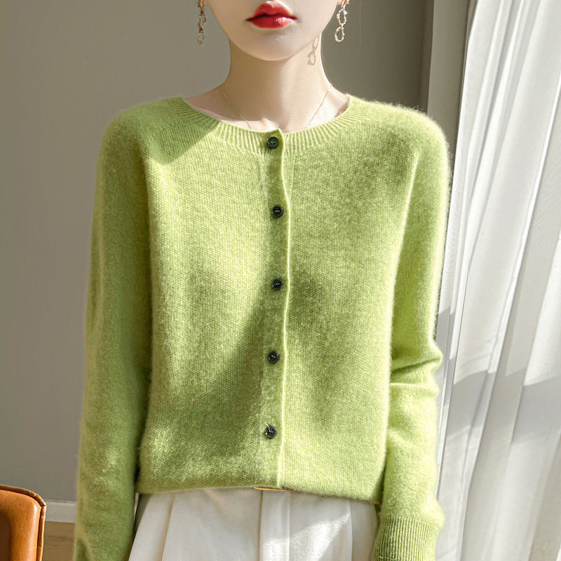 Cardigan Plus Size Coat Loose Round Neck Sweater