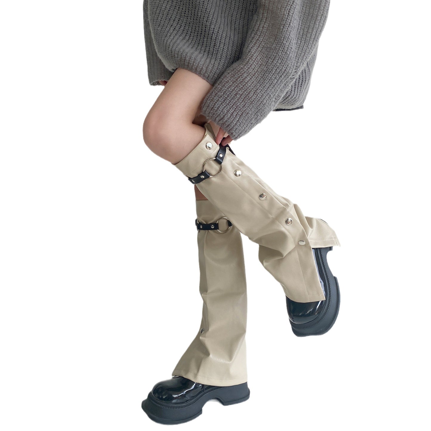 Millennium Sweet Cool Female Autumn And Winter Genuine Leather Leg Warmer