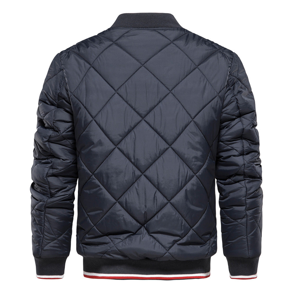Men's Stand Collar Cotton-padded Jacket Solid Color Casual Cotton-padded Jacket