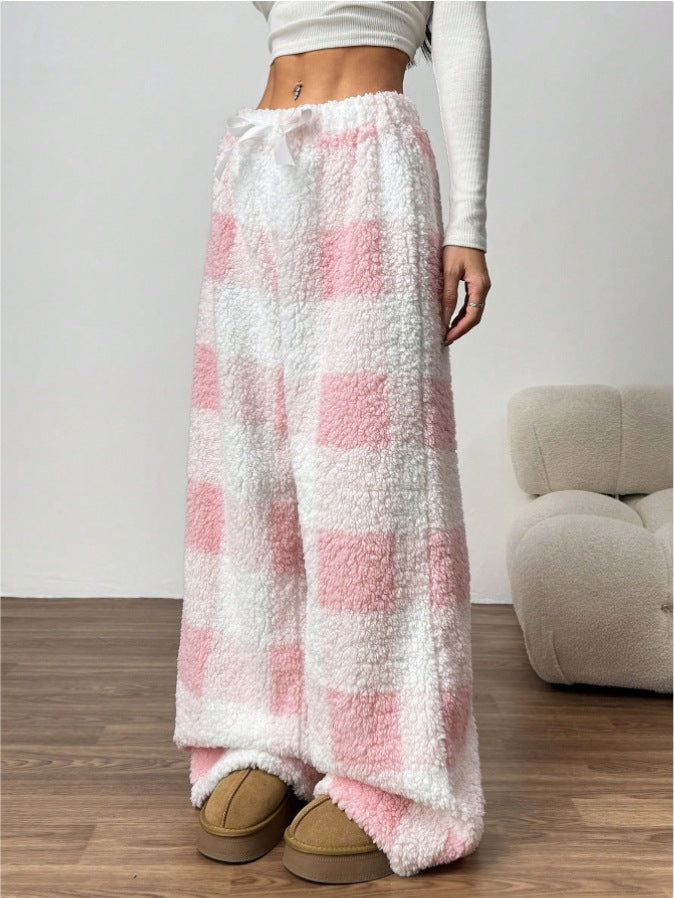 Women's Casual Loose Casual Checkered Pants