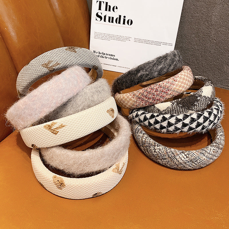 Hot Selling Retro French Style Plush Hair Band For Women