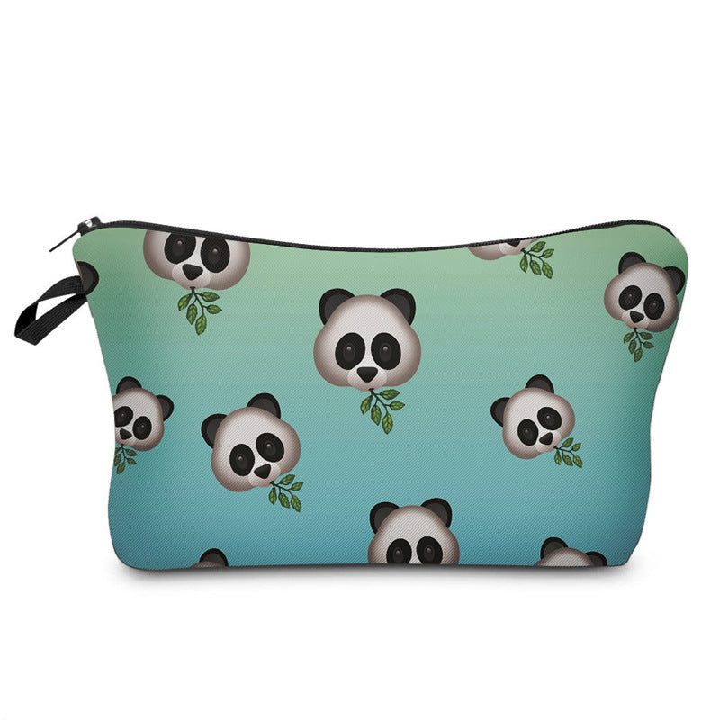 Panda Eating Bamboo Pattern Printing Cosmetic Bag